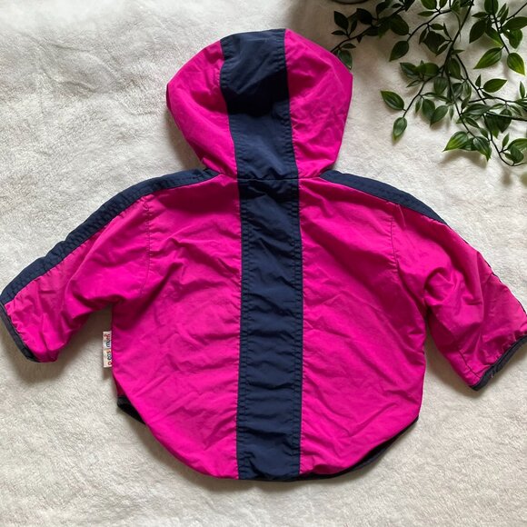 Please Mum Fleece-Lined Hooded Jacket 12-18M | Pink & Navy Windbreaker VGUC - Picture 12 of 16
